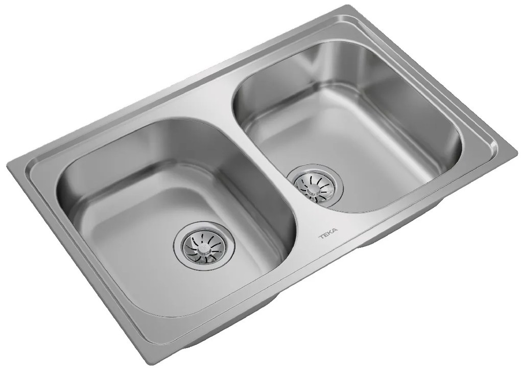 Νεροχύτης Inox TEKA 2 Γούρνες  για Ένθετη Τοποθέτηση 79x50cm UNIVERSE 80 TOTAL 115040008