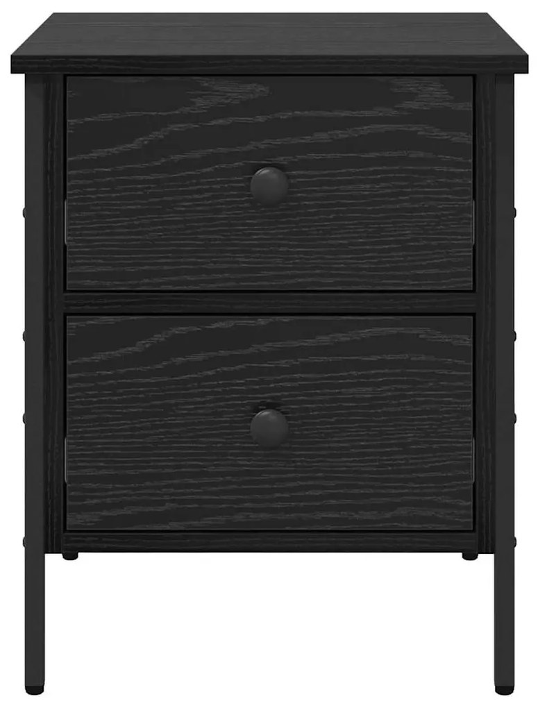 vidaXL Κομοδίνο με συρτάρι Μαύρη δρυς 40 x 42 x 50 cm