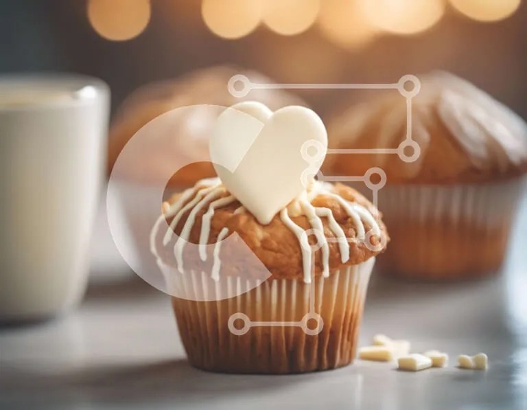 Intra Συλλεκτικό Ξύλινο Παζλ Plywood  4mm - Cupcake σε σχήμα καρδιάς με καφέ Σε Ξύλινο Κουτί - Διαστάσεις: 10x10 cm – 25 κομμάτια