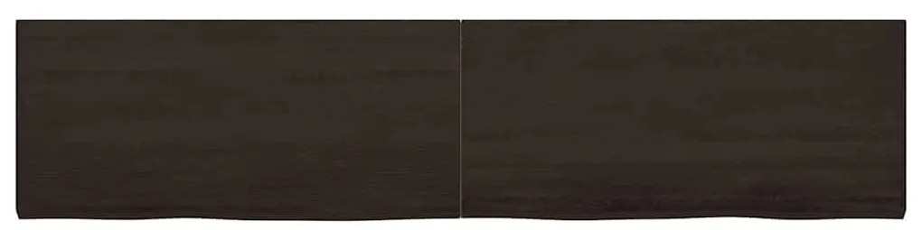 vidaXL Ράφι Τοίχου Σκούρο Καφέ 220x50x(2-4) εκ. Επεξ. Μασίφ Ξύλο Δρυός