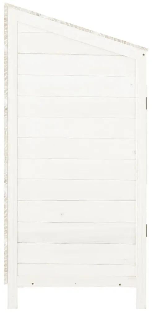 Αποθήκη Κήπου Λευκή 55 x 52 x 112 εκ. από Μασίφ Ξύλο Ελάτης - Λευκό