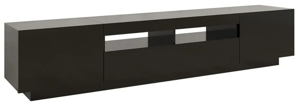 vidaXL Έπιπλο Τηλεόρασης με LED Μαύρο 200 x 35 x 40 εκ.