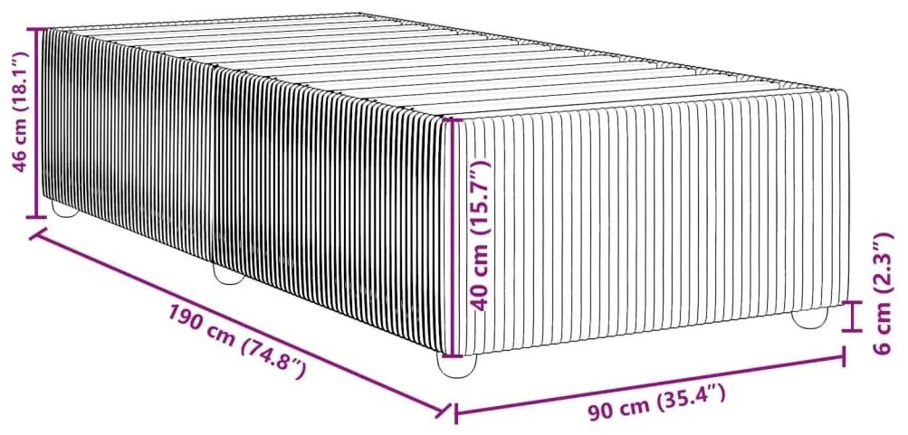 Σκελετός Κρεβατιού Χωρίς Στρώμα Κρέμα 90x190 εκ. Υφασμάτινο - Κρεμ