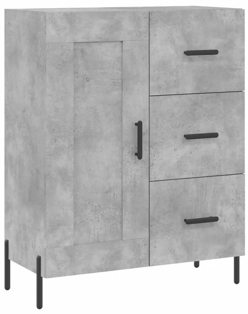vidaXL Ντουλάπι Γκρι Σκυροδέματος 69,5x34x180 εκ. Επεξεργασμένο Ξύλο