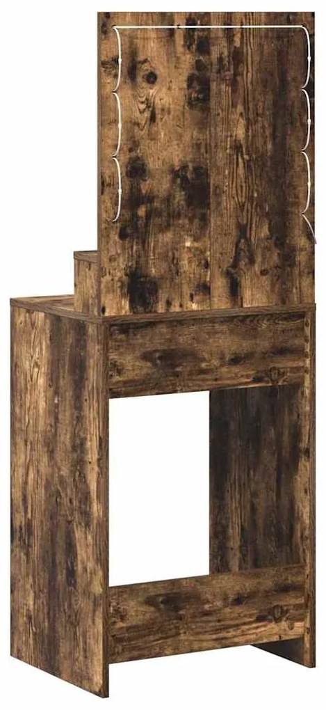vidaXL Τραπέζι Μακιγιάζ με ράφι Καπνιστό Δρύς 50 x 41 x 135 εκ