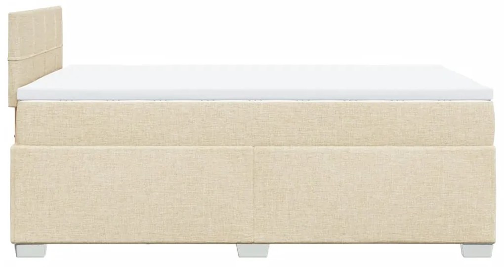 vidaXL Κρεβάτι Boxspring με Στρώμα Κρεμ 120x190 εκ. Υφασμάτινο