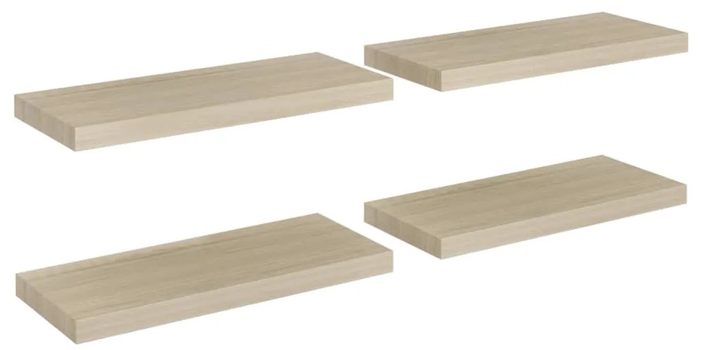 vidaXL Ράφια Τοίχου 4 τεμ. Χρώμα Δρυός 60x23,5x3,8 εκ. MDF
