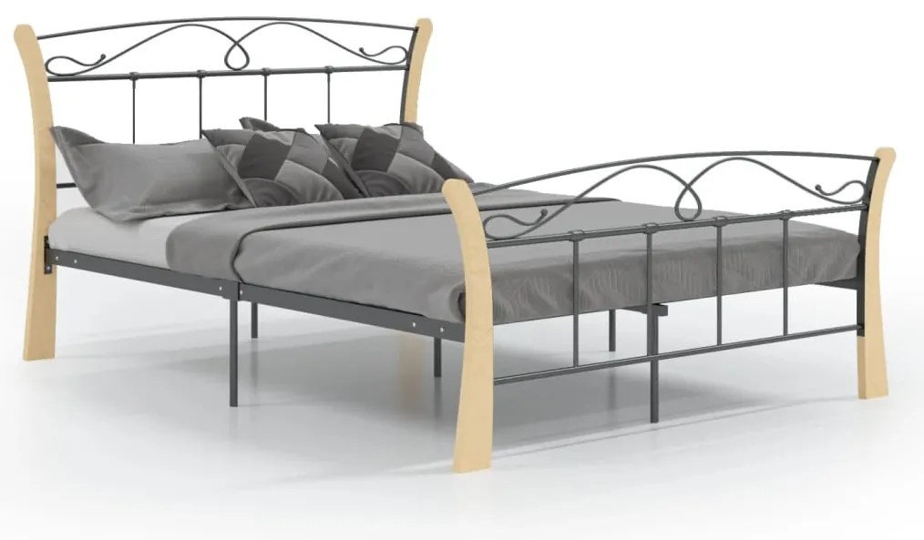 vidaXL Πλαίσιο Κρεβατιού Μαύρο 120 x 200 εκ. Μεταλλικό