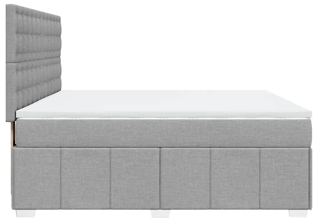 vidaXL Κρεβάτι Boxspring με Στρώμα Ανοιχτό Γκρι 180x200 εκ. Υφασμάτινο