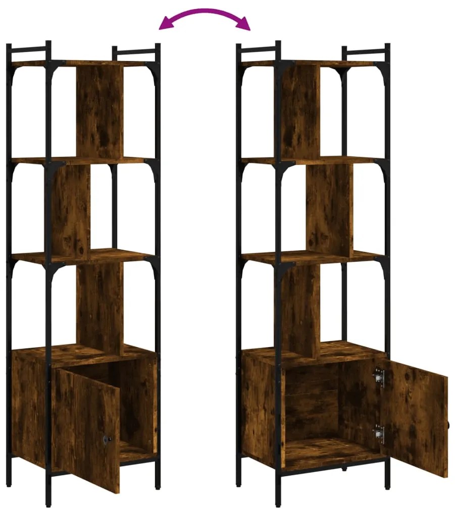 vidaXL Βιβλιοθήκη με Πόρτα Καπνιστή Δρυς 44,5x30x154,5 εκ. Επεξ. Ξύλο