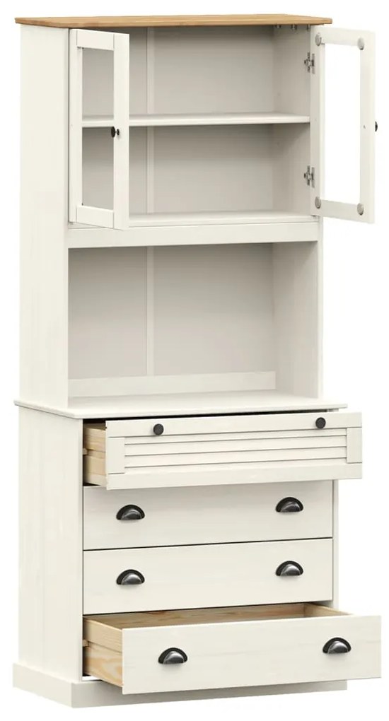 vidaXL Βιτρίνα VIGO Λευκή 80 x 40 x 176 εκ. από Μασίφ Ξύλο Πεύκου