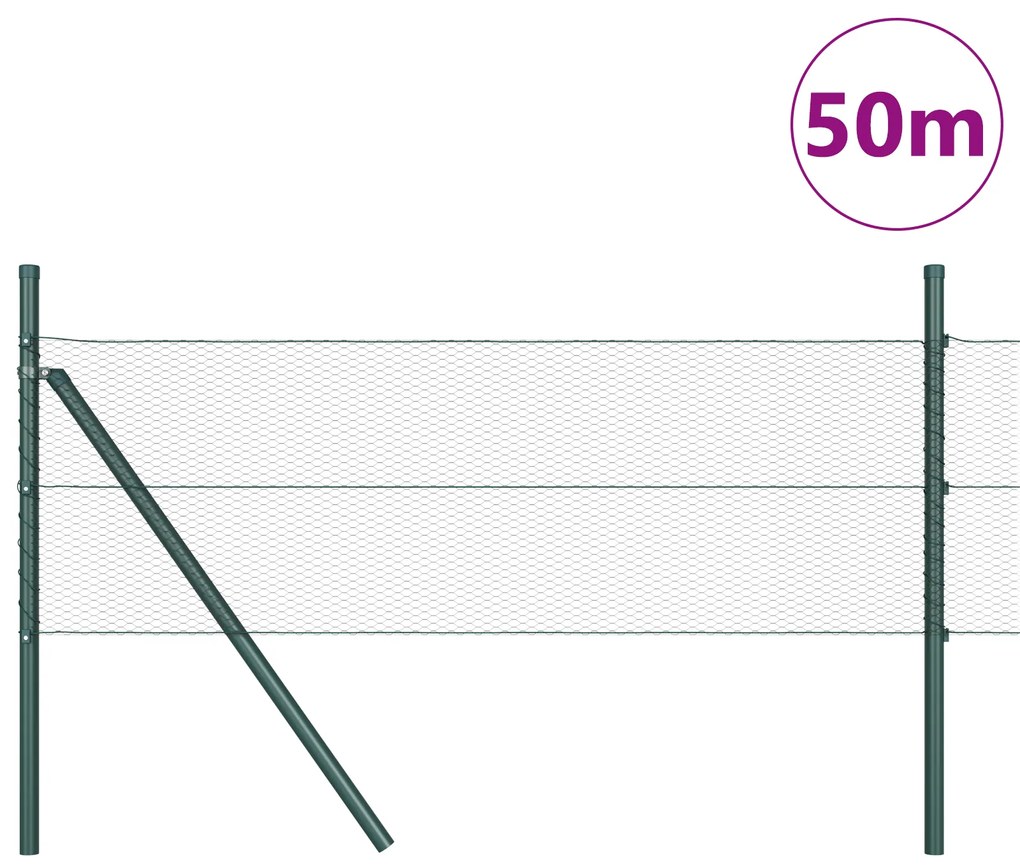 vidaXL Φράκτης Εξάγωνος Γκρι 0,4x50 μ Χάλυβα