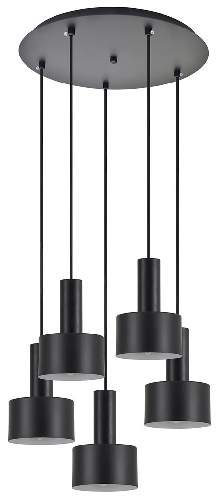 Φωτιστικό Οροφής  SE21-BL-4-5BL-MS1 ADEPT TUBE Black Pendant Black Metal Shade+ - 51W - 100W - 77-8545