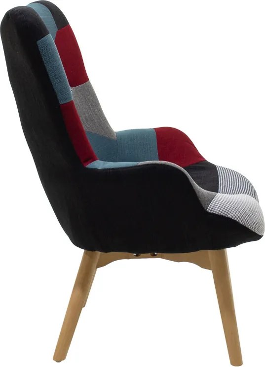 Πολυθρόνα Kido pakoworld υφασμάτινη χρώμα patchwork