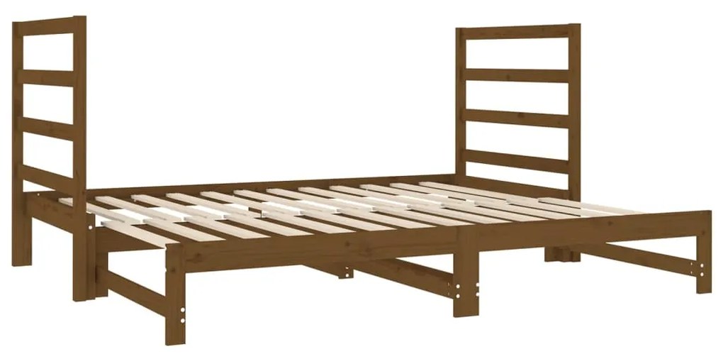 vidaXL Καναπές Κρεβάτι Συρόμενος Μελί 2x(90x190) εκ. Μασίφ Ξύλο Πεύκου