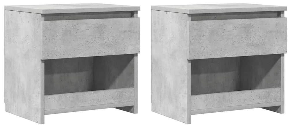 vidaXL Κομοδίνα 2 τεμ. Γκρι Σκυροδέματος 40 x 30 x 39 εκ. Επεξ. Ξύλο