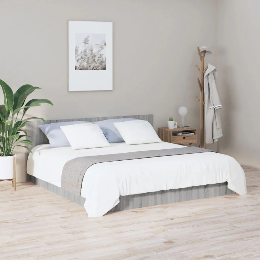 Κεφαλάρι Κρεβατιού Γκρι Sonoma 200x1,5x80 εκ. Επεξεργ. Ξύλο - Γκρι