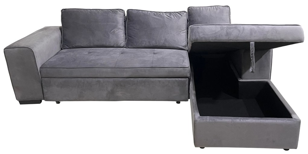 Καναπές Κρεβάτι Γωνιακός ArteLibre PREMIERE Δεξιά Γωνία Γκρι Ύφασμα 271x163x80cm