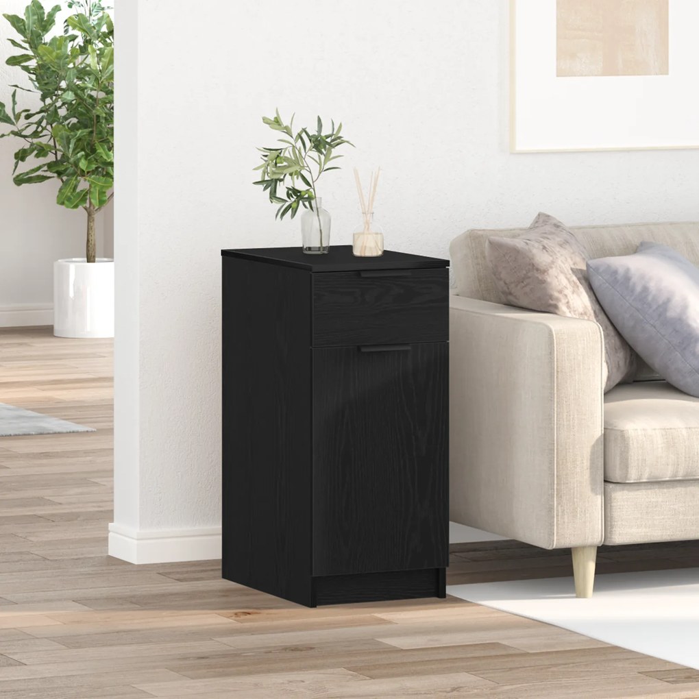 vidaXL Γραφείο Ντουλάπι σε Μαύρη Βελανιδιά - 33x50x75 εκ. - Φτιαγμένο από Επεξεργασμένο Ξύλο
