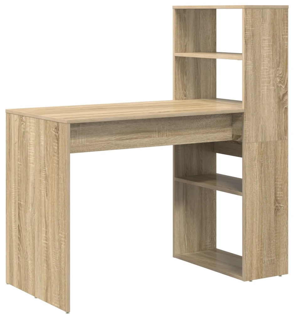 vidaXL Γραφείο με Αποθήκευση Καρυδιά Sonoma 113x54x120 εκ. Κατασκευασμένο Ξύλο