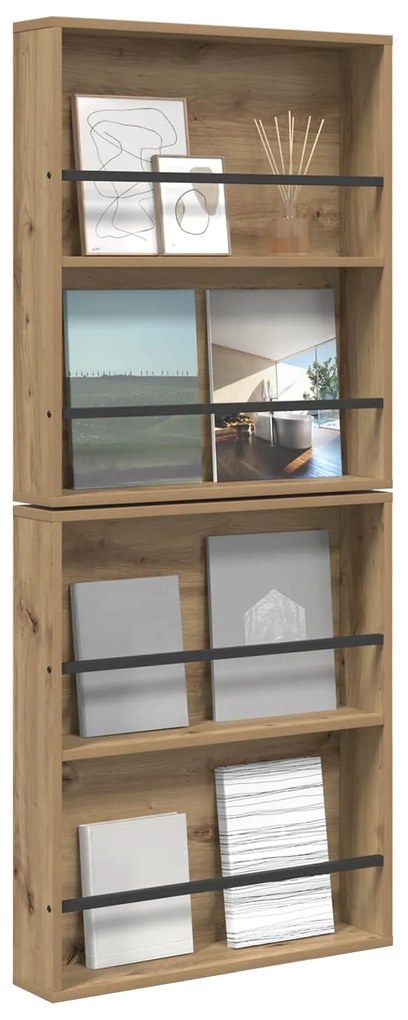vidaXL Ράφι Περιοδικών με ράφι 2 pcs Artisan Oak 60 x 12 x 70 εκ