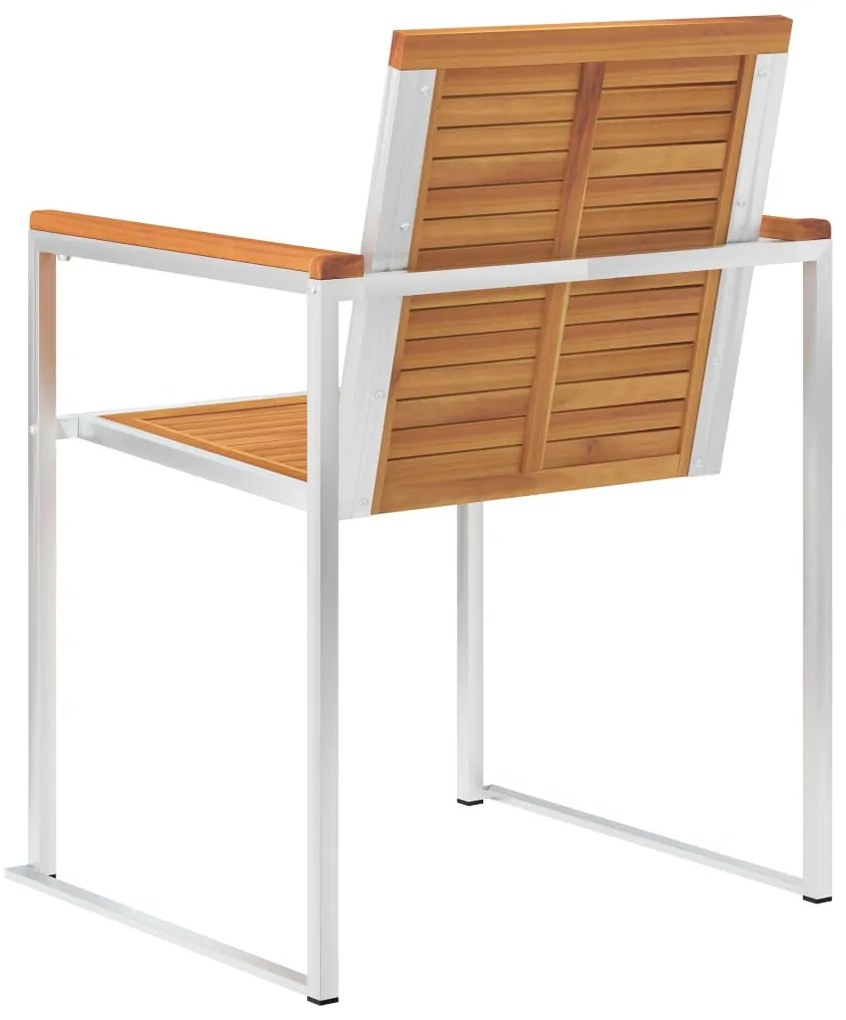 vidaXL Καρέκλες Κήπου 2 τεμ. Μασίφ Ξύλο Ακακίας/Ατσάλι με Μαξιλάρια