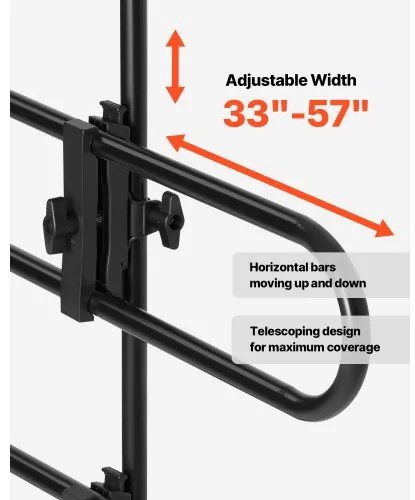 VEVOR Dog Car Barrier Metal Adjustable Pet Barrier Universal-Fit Pet Divider