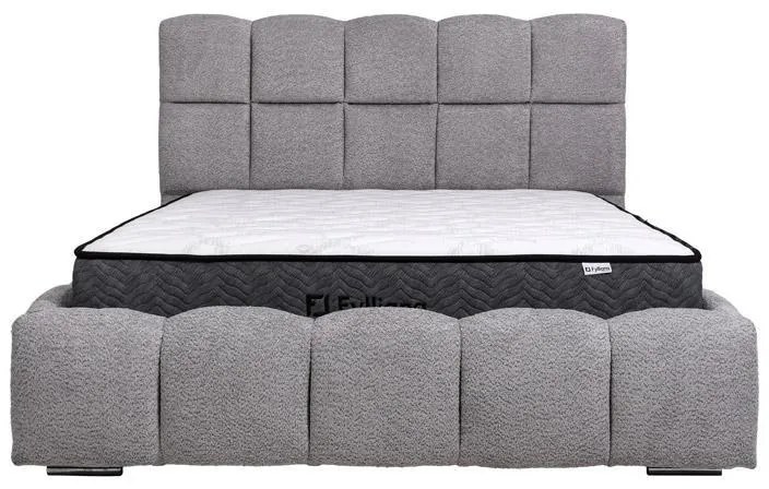 Επενδυμένο Κρεβάτι VELORA Διπλό με Ύφασμα Γκρί 185x223x125εκ. 185x223x125 εκ.