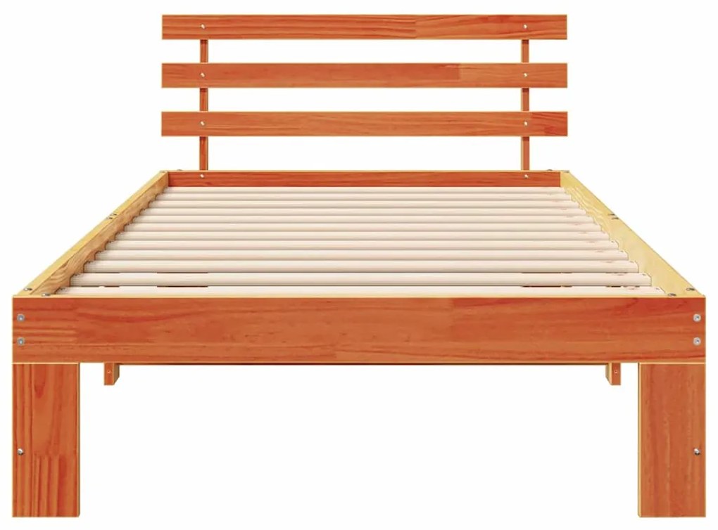vidaXL Σκελετός Κρεβατιού Καφέ 100 x 200 cm Μασίφ ξύλο πεύκου