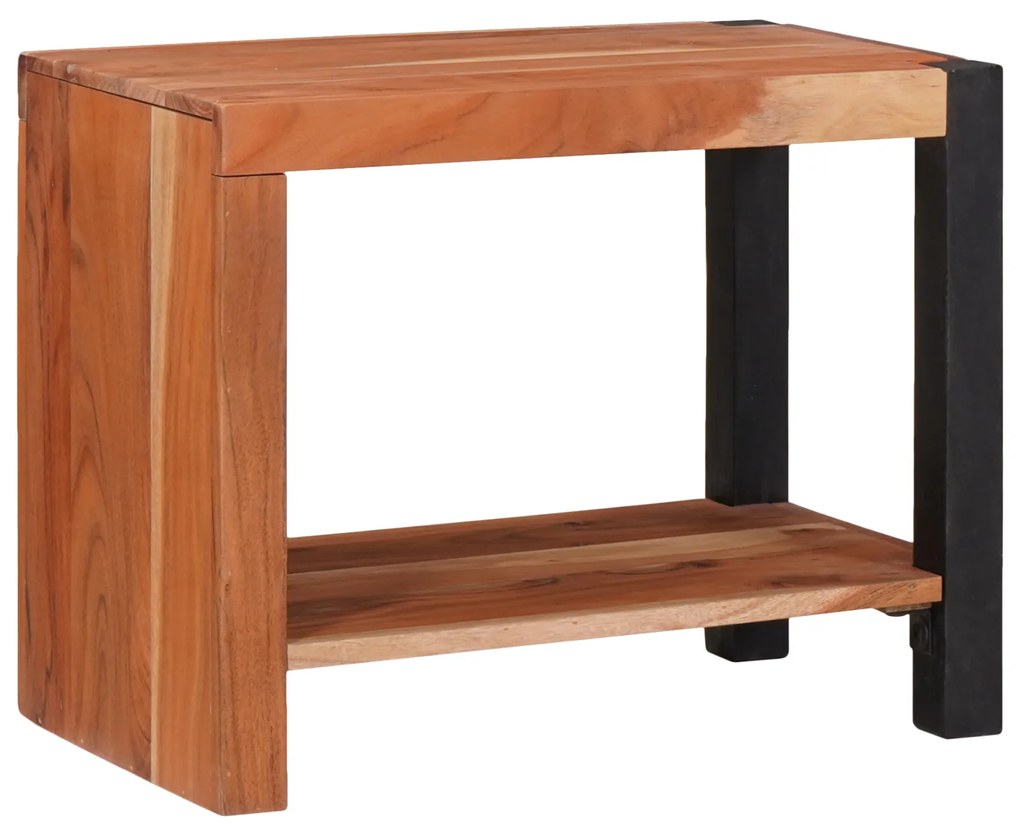 vidaXL Βιβλιοθήκη Καφέ, Μαύρο 50 x 30 x 40 εκ. Στερεό Ξύλο Ακακίας