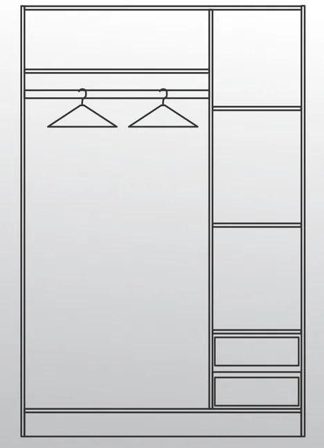 Τρίφυλλη ντουλάπα Αpolo2 120x52x181 DIOMMI 33-010