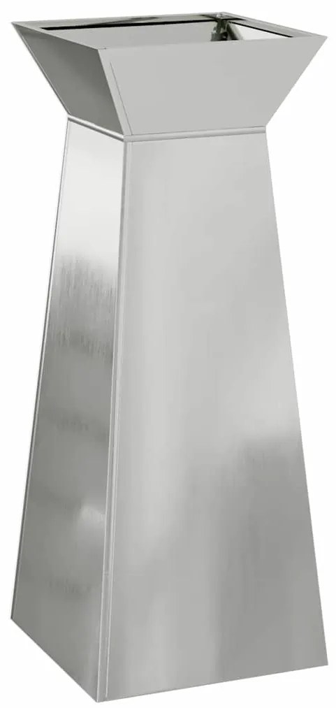 vidaXL Γλάστρες Κήπου Πυλώνες 2 τμχ με Λεκάνη 40x40x100 εκ από Γαλβανισμένο Χάλυβα