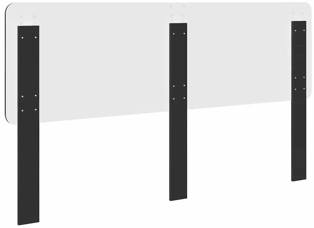 vidaXL Κεφαλάρι με κεφαλάρι Μαύρη Οξυά 200 cm Επεξεργασμένο ξύλο