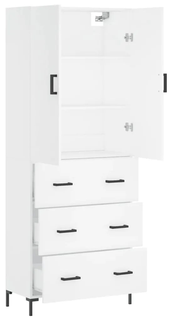 vidaXL Ντουλάπι Λευκό 69,5x34x180 εκ. από Επεξεργασμένο Ξύλο