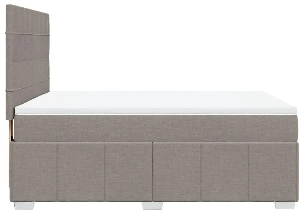 vidaXL Κρεβάτι Boxspring με Στρώμα Taupe 140x190 εκ. Υφασμάτινο