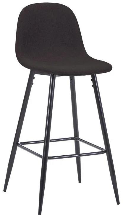 Σκαμπό μπαρ μεσαίου ύψους Bella ανθρακί ύφασμα-πόδι μαύρο μέταλλο 41x47x93εκ 4αδα 41x47x93 εκ.