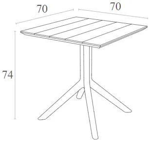 PARIS TAUPE 70X70X74εκ. ΤΡΑΠΕΖΙ ΠΟΛ/ΝΙΟΥ