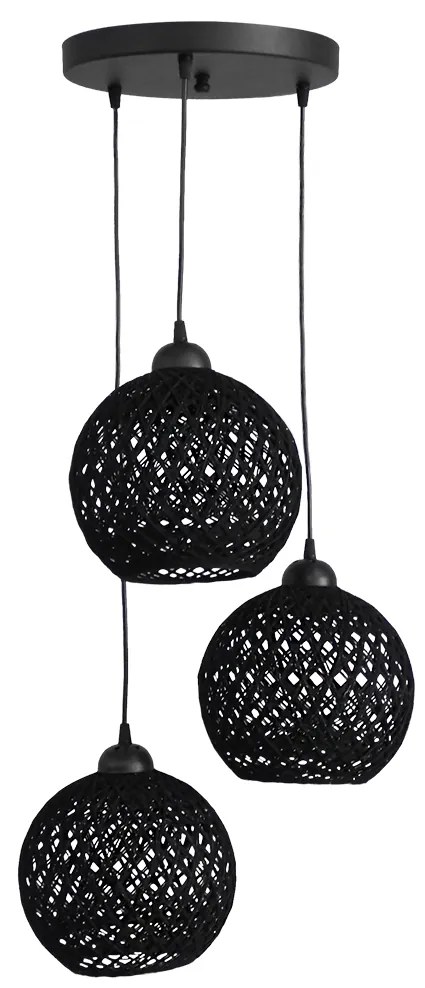 Φωτιστικό Οροφής Τρίφωτο Heronia Silk 31-1213 Rope Black
