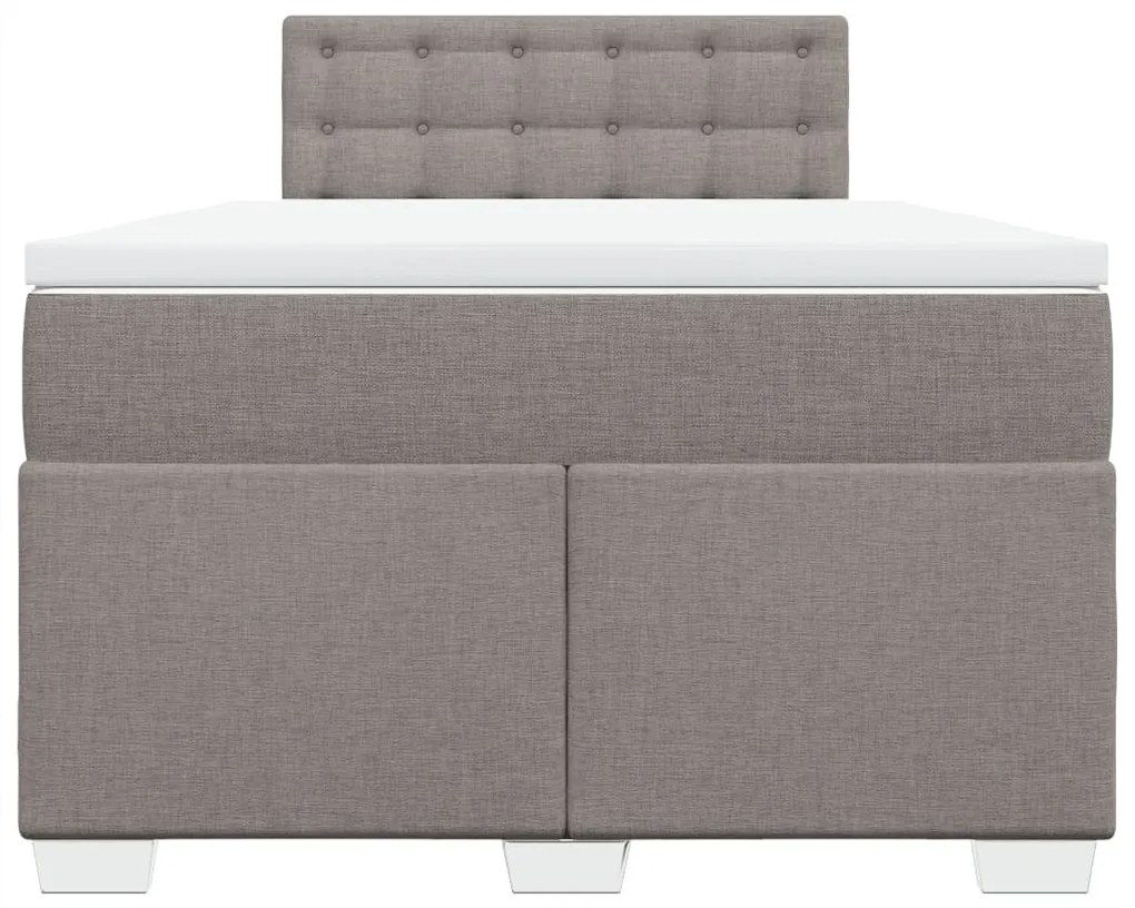 Κρεβάτι Boxspring με Στρώμα Taupe 120x190 εκ. Υφασμάτινο - Μπεζ-Γκρι