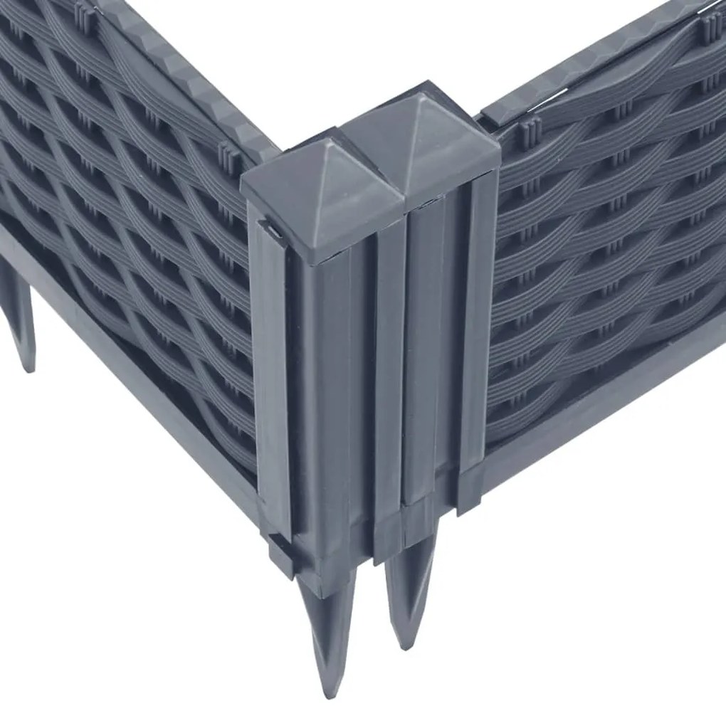 Ζαρντινιέρα με Πασσάλους Μπλε Γκρι 125x40x28,5 εκ. Πολυπροπυλένιο 368014