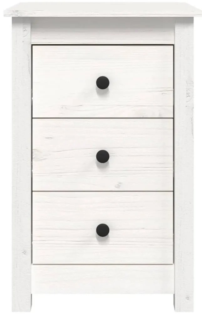 vidaXL Κομοδίνο Λευκό 40 x 35 x 61,5 εκ. από Μασίφ Ξύλο Πεύκου