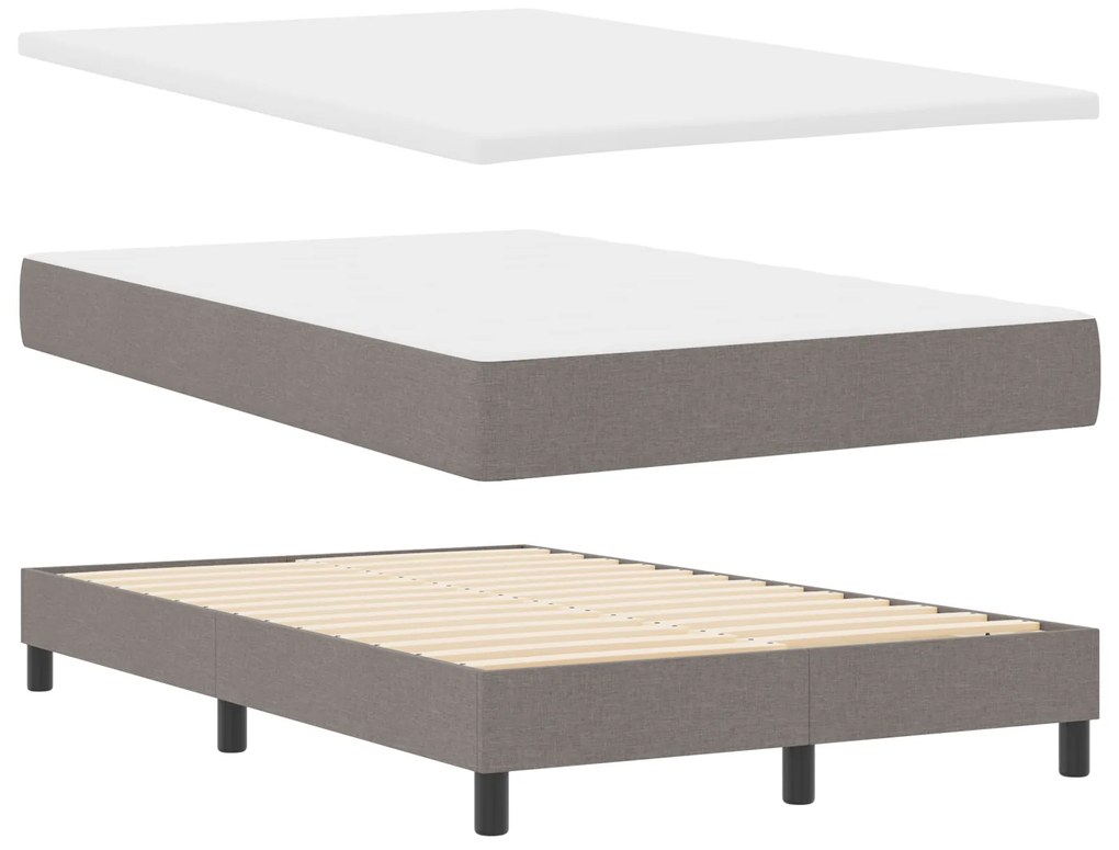 vidaXL Κρεβάτι με Βάση και Στρώμα Ταμπά 120x200 cm Ύφασμα
