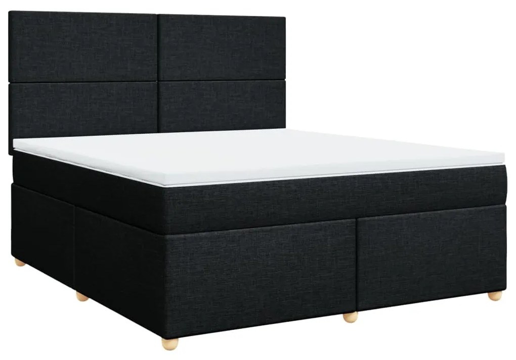 ΚΡΕΒΑΤΙ BOXSPRING ΜΕ ΣΤΡΩΜΑ ΜΑΥΡΟ 180X200 ΕΚ. ΥΦΑΣΜΑΤΙΝΟ 3291354