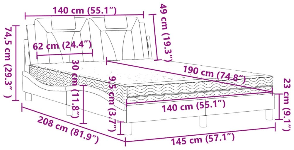 ΚΡΕΒΑΤΙ ΜΕ ΣΤΡΩΜΑ ΜΑΥΡΟ/ΛΕΥΚΟ 140X190 ΕΚ. ΑΠΟ ΣΥΝΘΕΤΙΚΟ ΔΕΡΜΑ 3208794