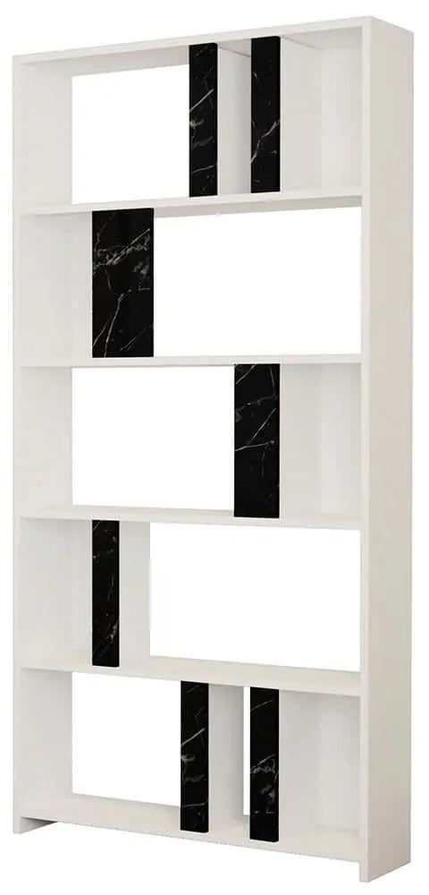Βιβλιοθήκη Lima 845HCT3636 90x20x180cm Marble Effect Black-White