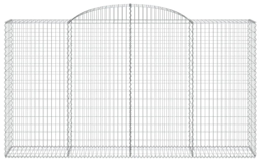 Συρματοκιβώτια Τοξωτά 10 τεμ. 300x50x160/180 εκ. Γαλβαν. Ατσάλι - Ασήμι