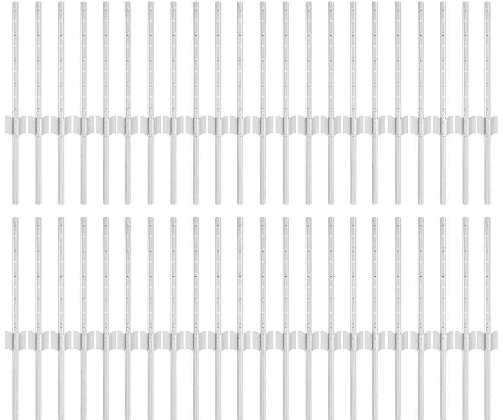 vidaXL Πό posts φράχτη 44 pcs Ασημί 100 x 0.4 μ. Γαλβανισμένος χάλυβας