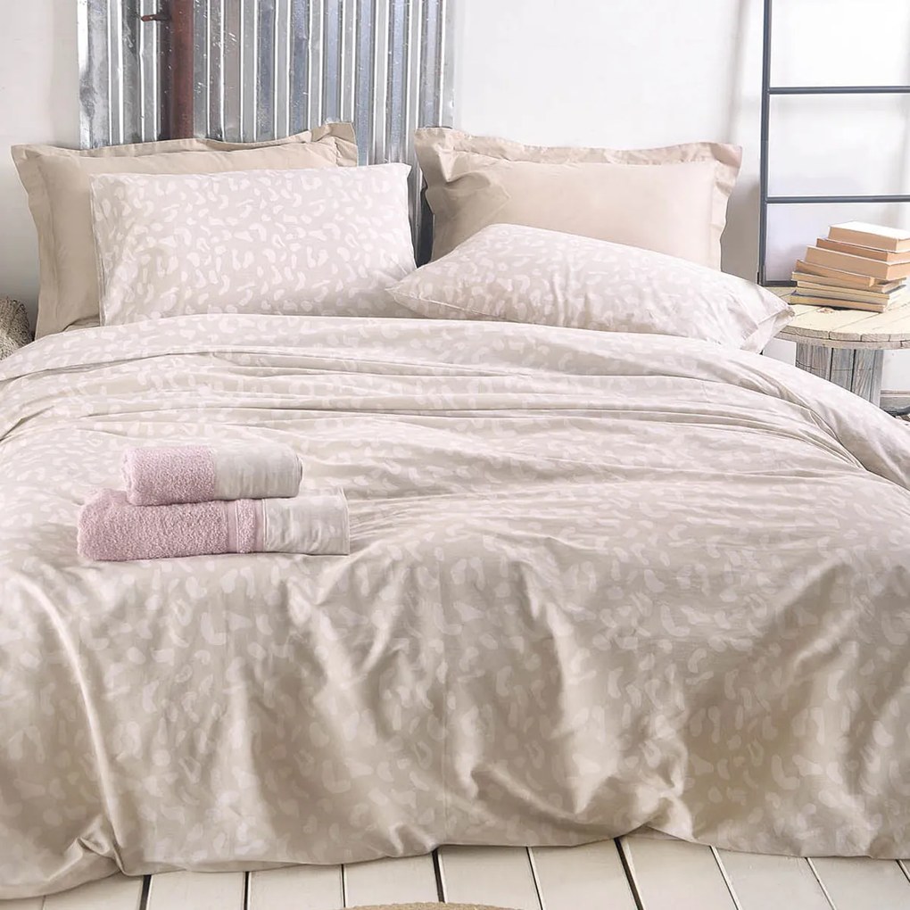 Σεντόνια Μονά (Σετ) Rythmos Diva Oliver Beige ΧΩΡΙΣ ΛΑΣΤΙΧΟ 160x260