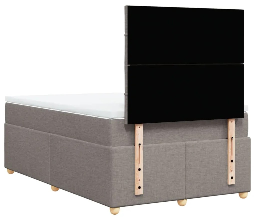 Κρεβάτι Boxspring με Στρώμα Taupe 120x190 εκ. Υφασμάτινο - Μπεζ-Γκρι