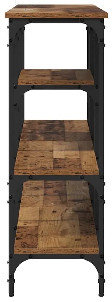 vidaXL Τραπέζι κονσόλας με ράφι Παλαιό ξύλο 160 x 29 x 80 εκ.